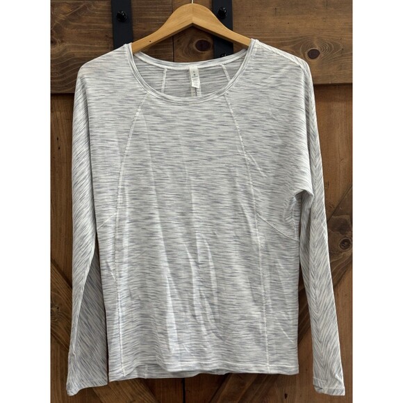 Lululemon Women's Sz 6 Gray Space Dye Set to Sweat  Long Sleeve Top Running - Picture 2 of 4
